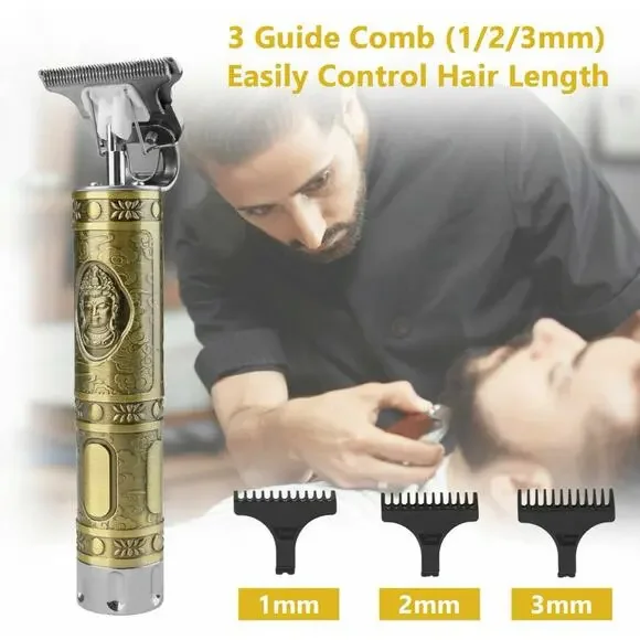 NIB NEW Kemei Buddha Cordless Hair Clippers Trimmer Shaver Clipper Cutting Beard - Picture 3 of 9